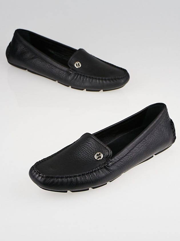 Gucci Black Leather Interlocking G Driving Loafers Size 10.5/41