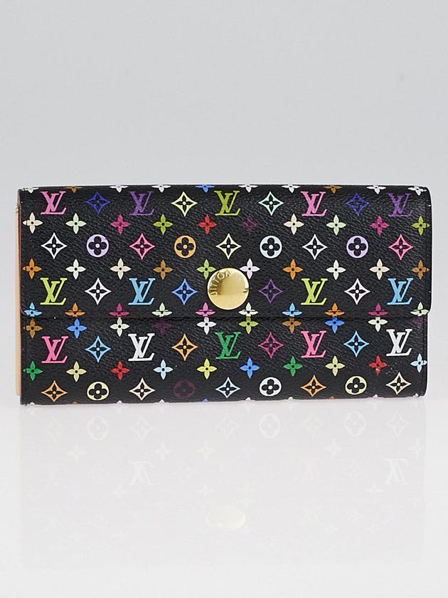 Louis Vuitton Black Monogram Multicolore Sarah Wallet
