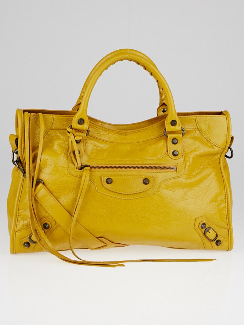 Balenciaga motorcycle bag yellow online