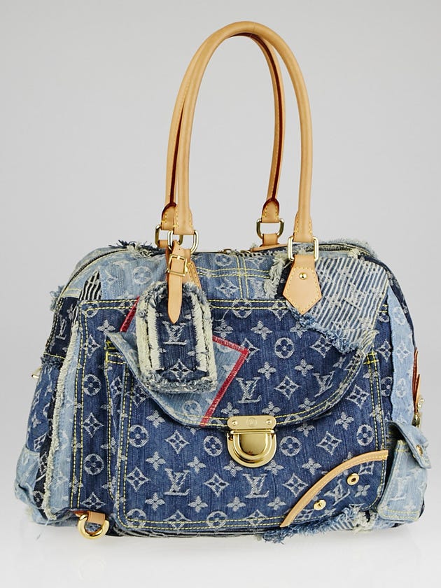 Louis Vuitton Limited Edition Blue Denim Monogram Denim Patchwork Bowly Bag