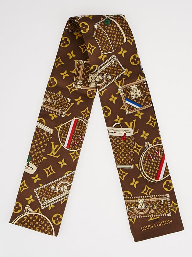 Louis Vuitton Monogram Trunks Silk Bandeau Scarf