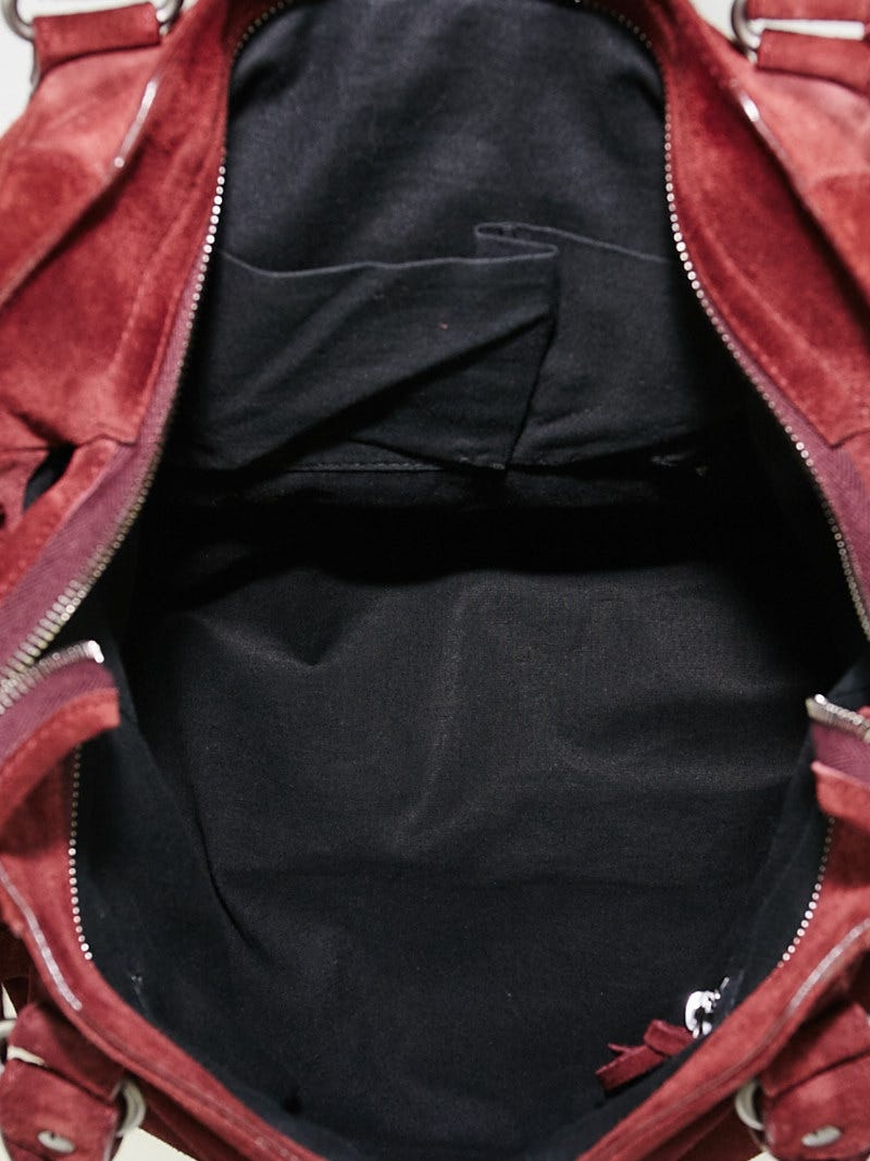 Balenciaga Cassis Suede Baby Daim Motorcycle Velo Bag Yoogi s Closet