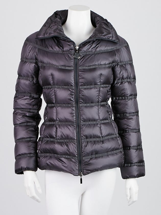 Moncler Dark Grey Quilted Nylon Gaudin Down Jacket Size 1/S