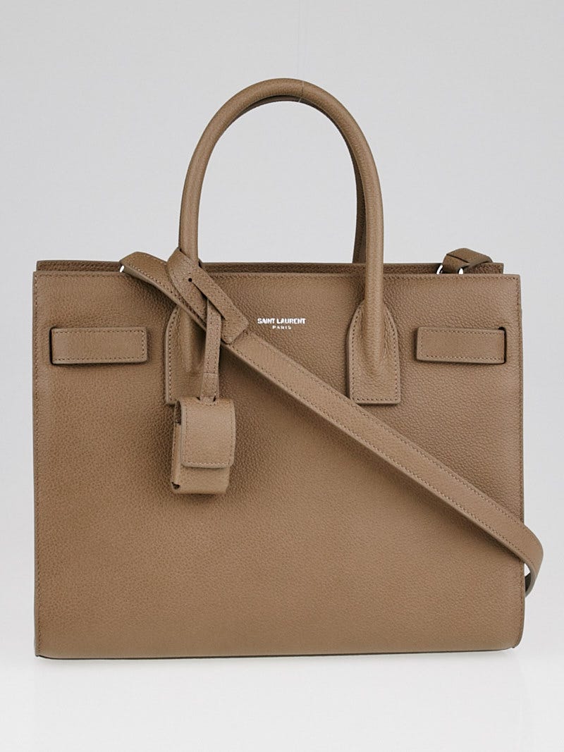 Saint Laurent Classic Sac De Jour Baby Bag In Grained Leather in Natural