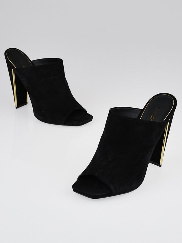 Louis Vuitton Black Suede Slide Mules Size 10/40.5