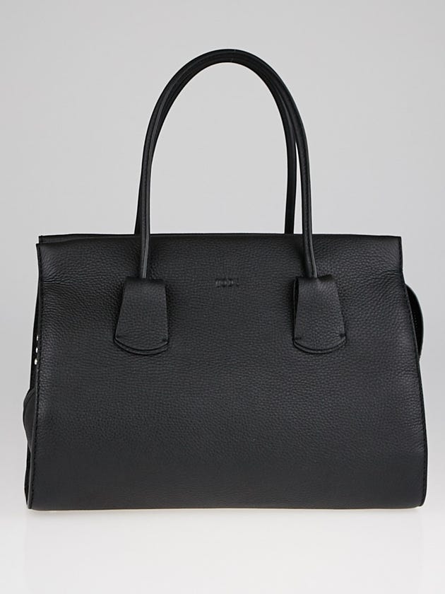 Tod's Black Grained Leather Medium Note Shopping Bag