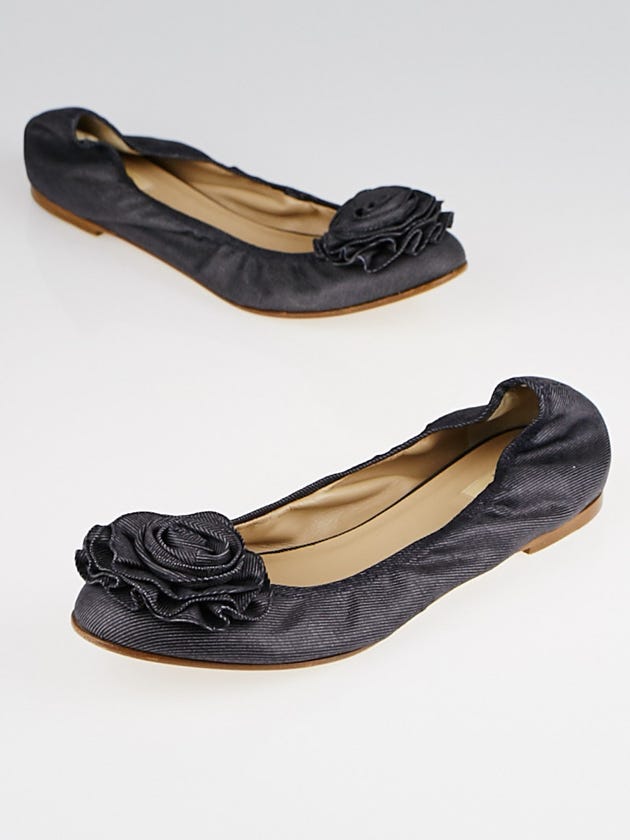 Valentino Blue Denim Petale Ballet Flats Size 10.5/41