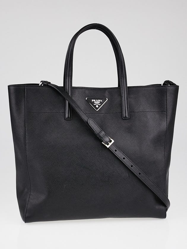 Prada Black Saffiano Lux Leather Tote Bag