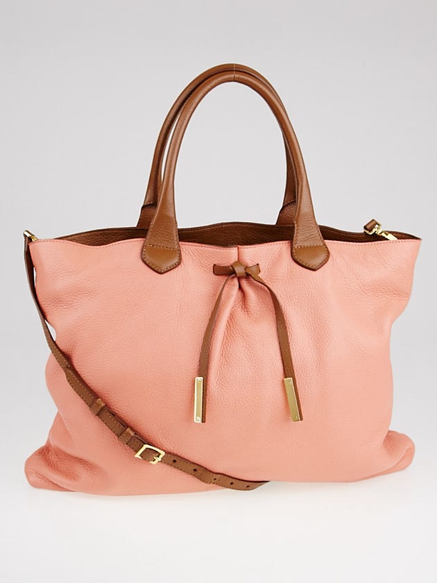 Burberry Prorsum Peach/Camel Leather Studley Medium Bag