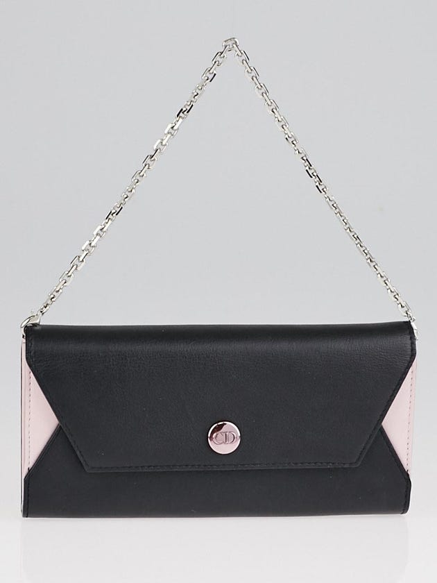 Christian Dior Black/Pink Calfskin Leather Dior Addict Rendez-Vous Clutch Bag