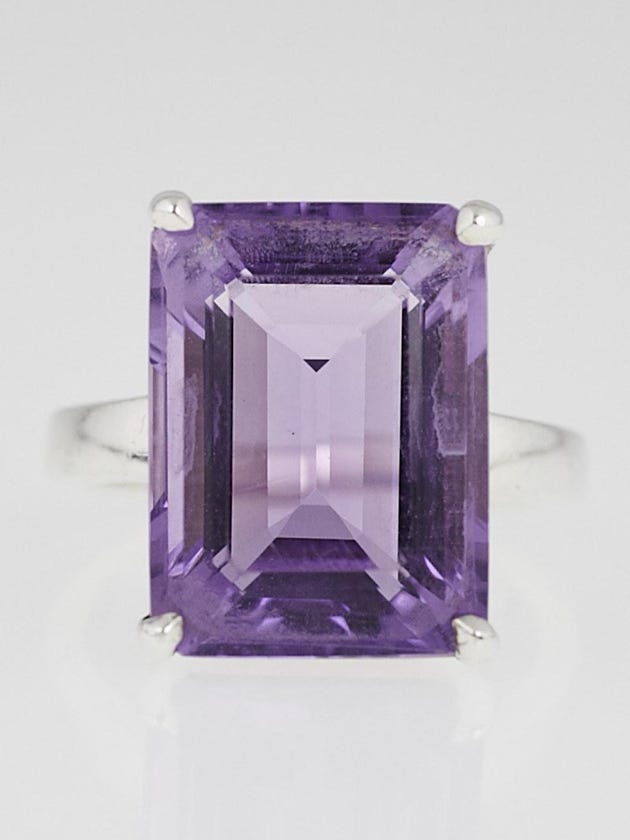 Tiffany & Co. Sterling Silver and Amethyst Sparklers Cocktail Ring Size 6
