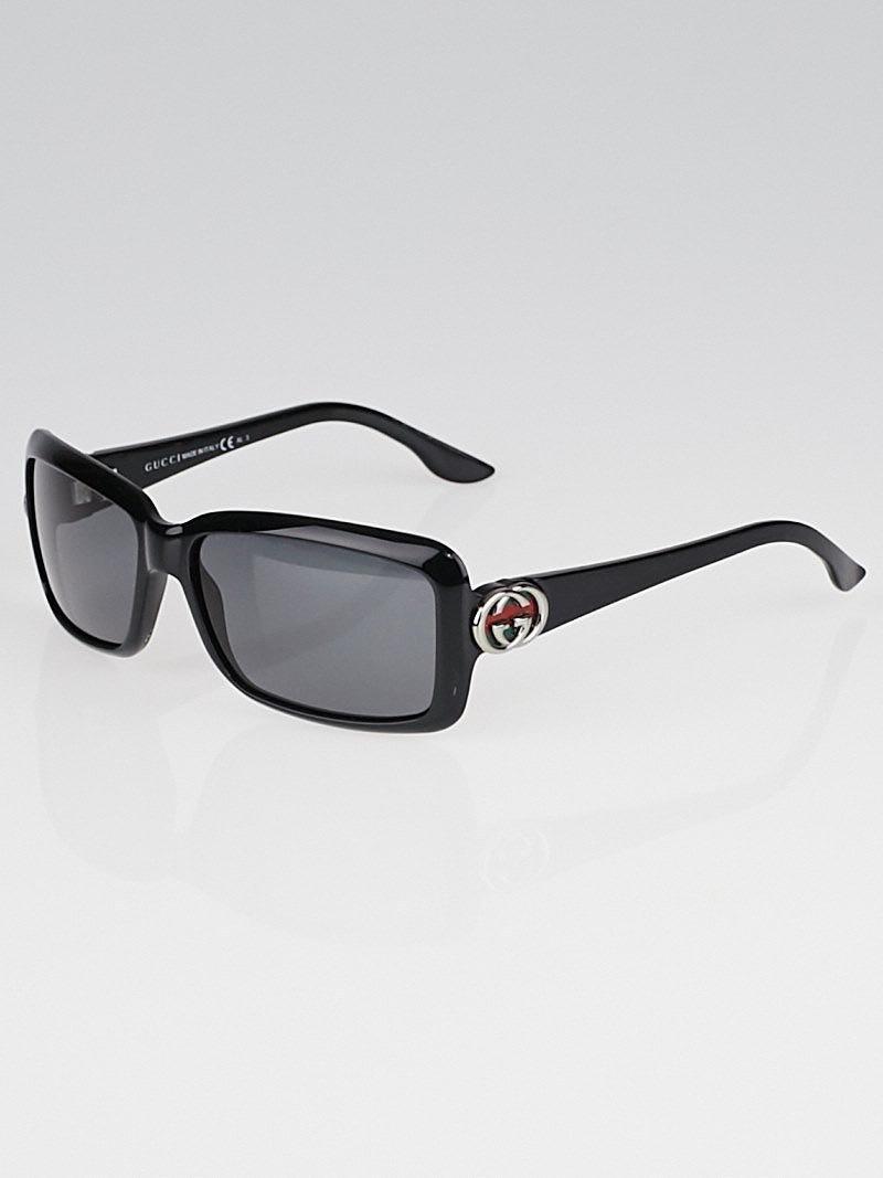 Gucci Black Frame Interlocking GG Sunglasses-3111 | Yoogi's