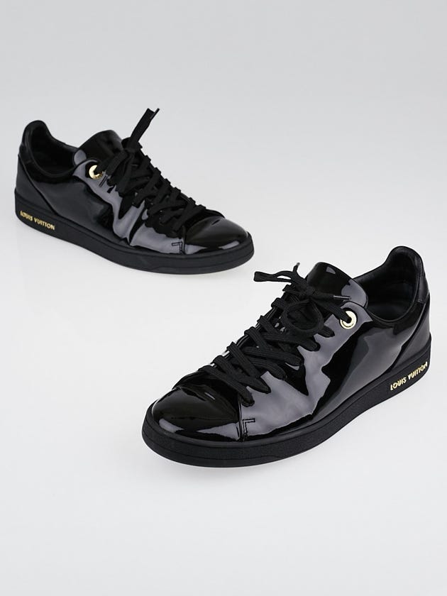 Louis Vuitton Black Patent Leather Frontrow Sneakers Size 7/37.5