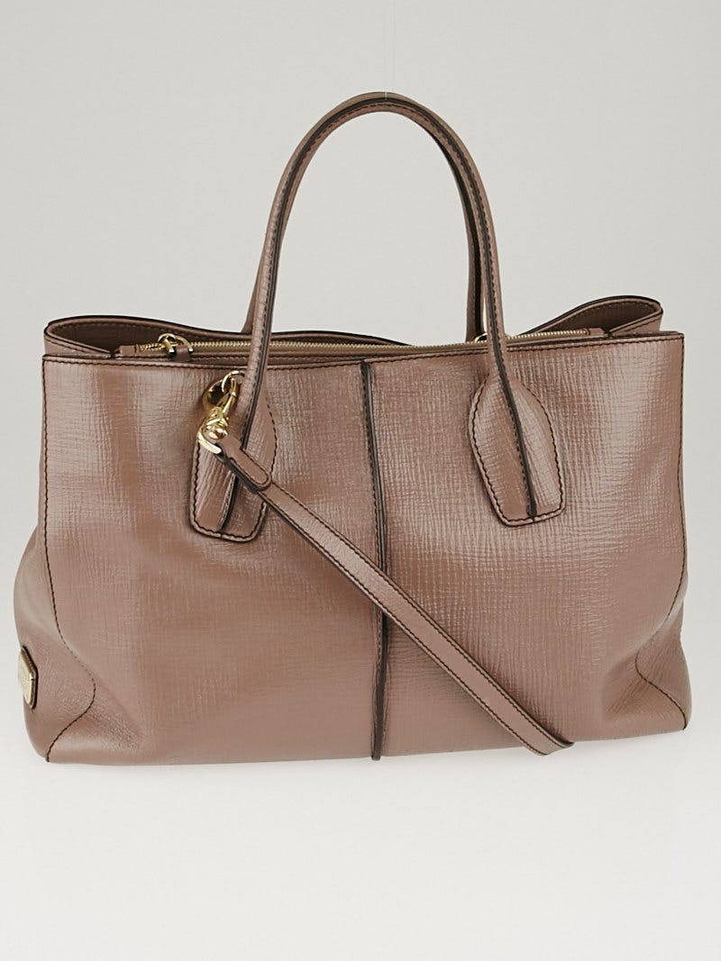 Tod's Crete Embossed Leather D-Styling Lavoro Medium Shopping Tote