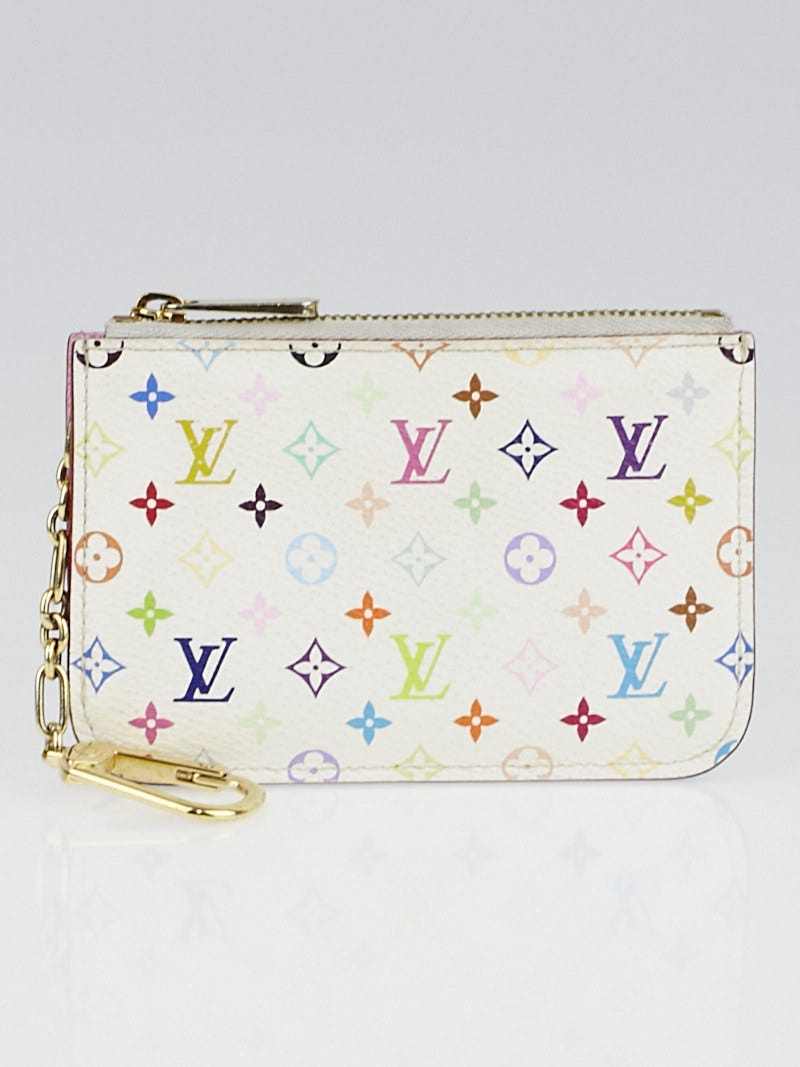 Louis Vuitton White/Litchi Monogram Multicolore Pochette Cles NM