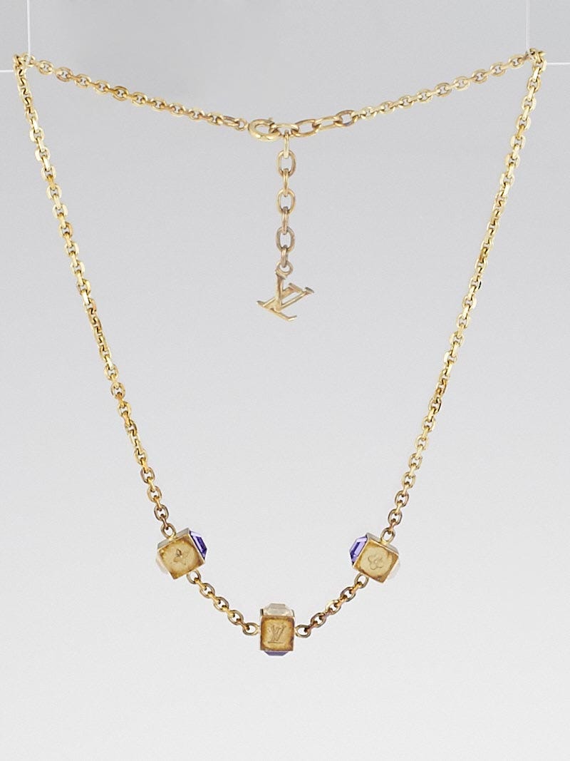 Louis Vuitton Multicolor Swarovski Crystal Gamble Necklace | Yoogi's Closet