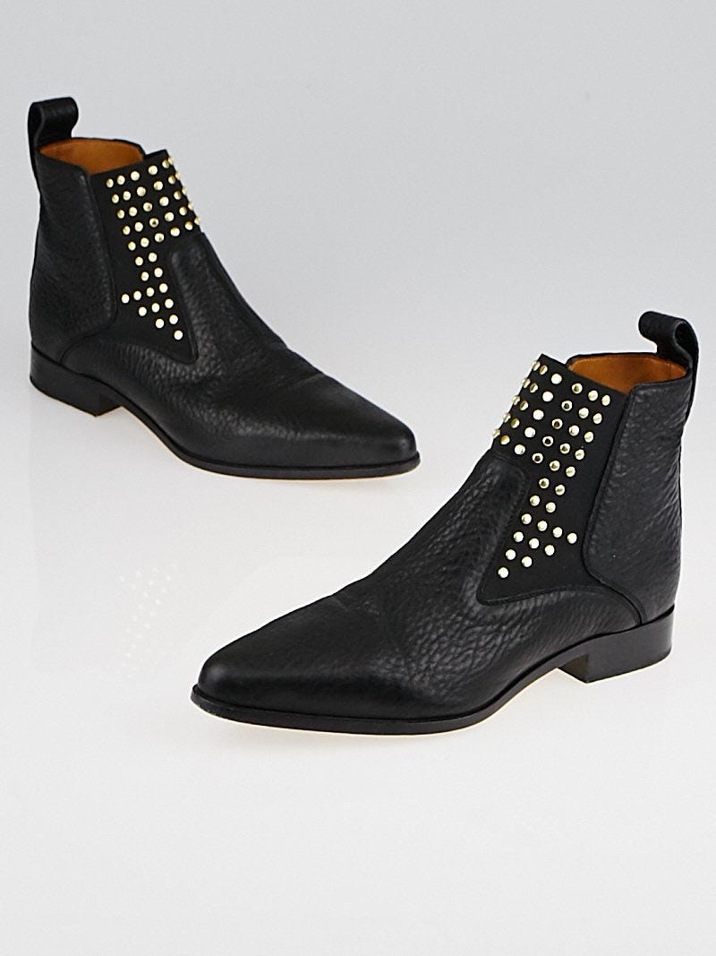Chloe Black Leather Studded Chelsea Boots Size 6 36.5 Yoogi s Closet