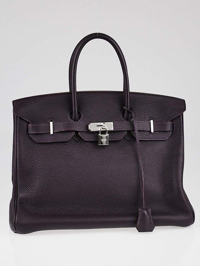Hermes 35cm Grape Togo Leather Palladium Plated Birkin Bag Yoogi s Closet
