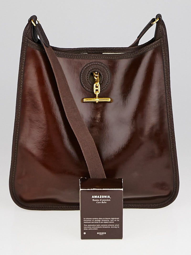 Hermes 28cm Havane Amazonia Leather Vespa PM Bag | Yoogi's Closet