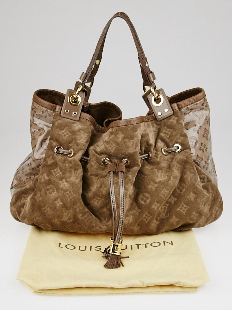 Louis Vuitton Brown Suede Patent Monogram Irene Coco Bag