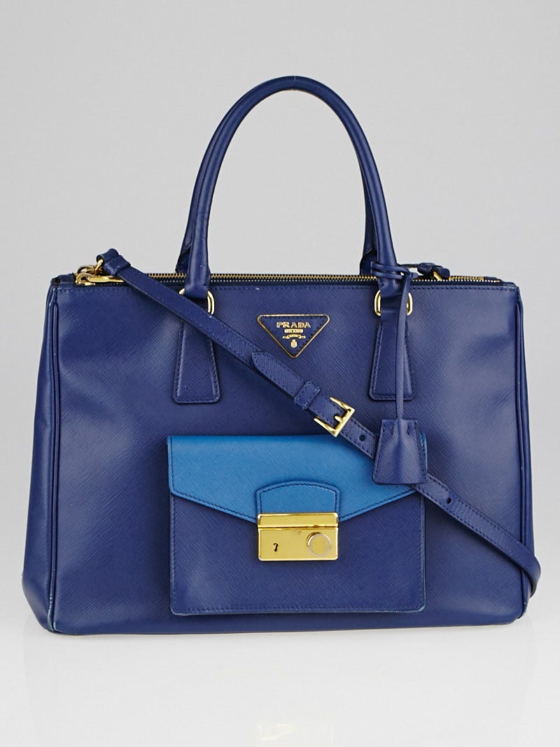 珍しい 新品☆ PRADA（プラダ）Saffiano Blue Handbag Mini バッグ ...