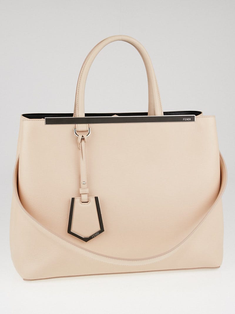 Fendi Light Pink Calf Leather Medium 2Jours Tote Bag 8BH250 Yoogi s Closet