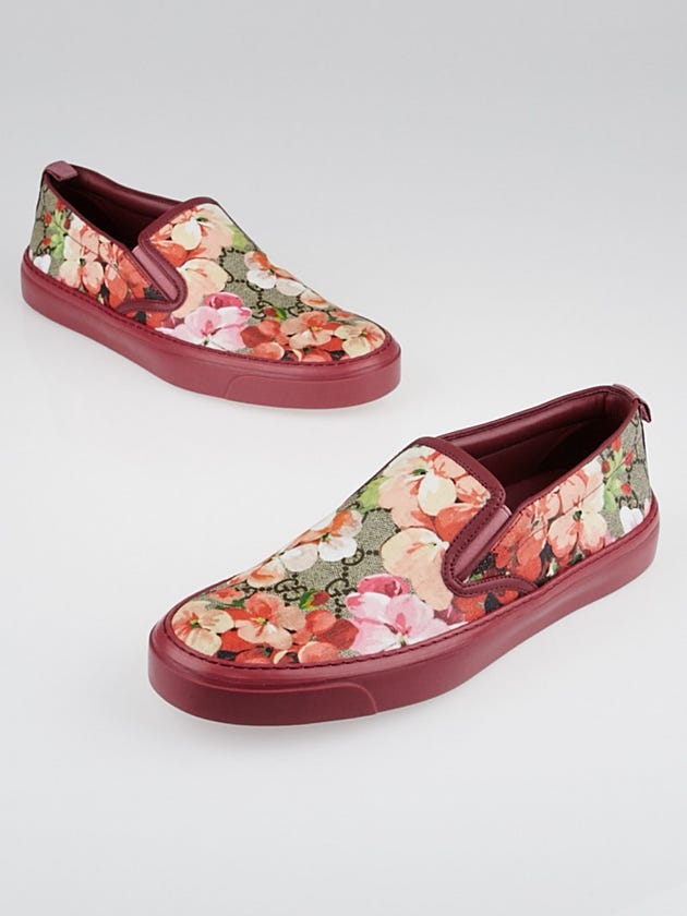 Gucci Pink Blooms Print Canvas Slip-On Sneakers Size 7/37.5