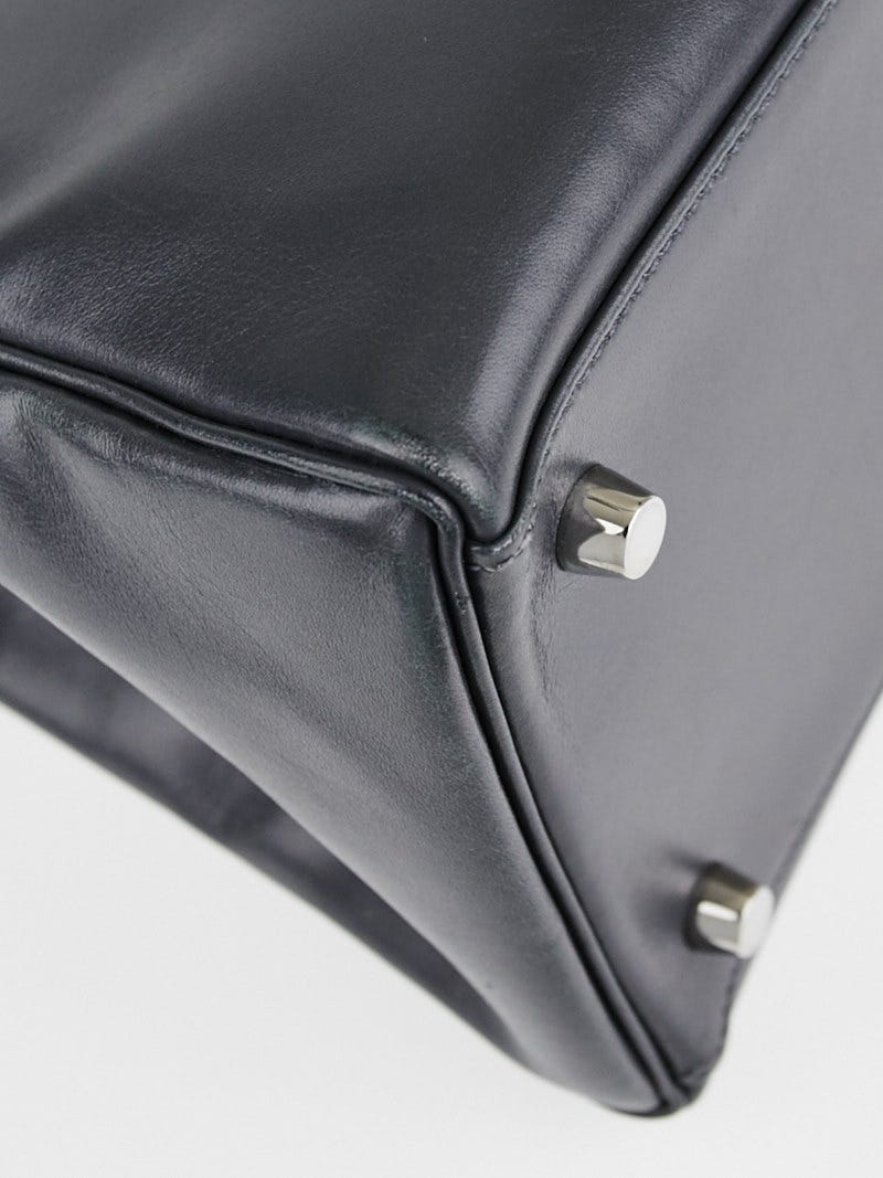 Hermes 35cm Graphite Box Leather Palladium Plated Kelly Retourne Bag -  Yoogi's Closet