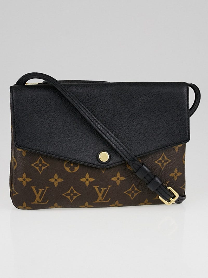 Louis Vuitton Black Leather and Monogram Canvas Twinset Bag Louis Vuitton