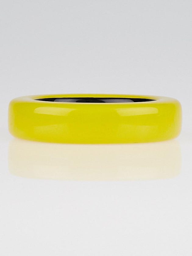 Hermes Yellow Lacquered Wood Ariodante Bangle Bracelet Size S