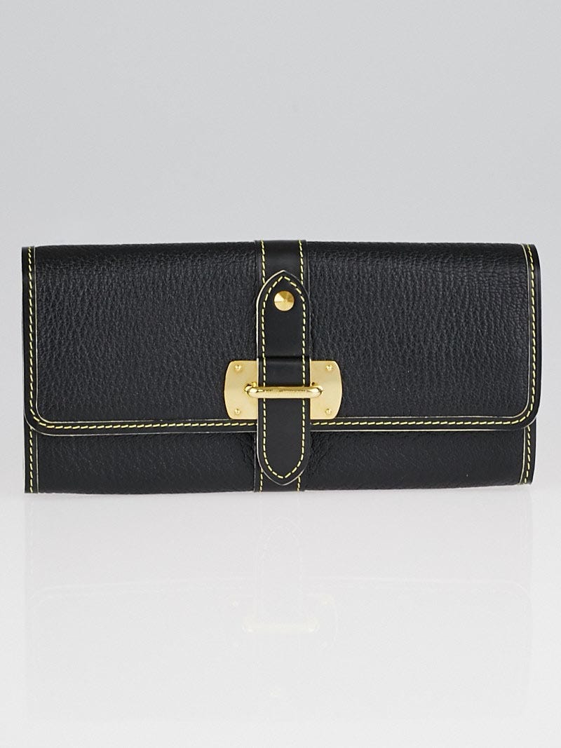 Louis Vuitton Black Suhali Leather Le Favori Wallet - Yoogi's Closet