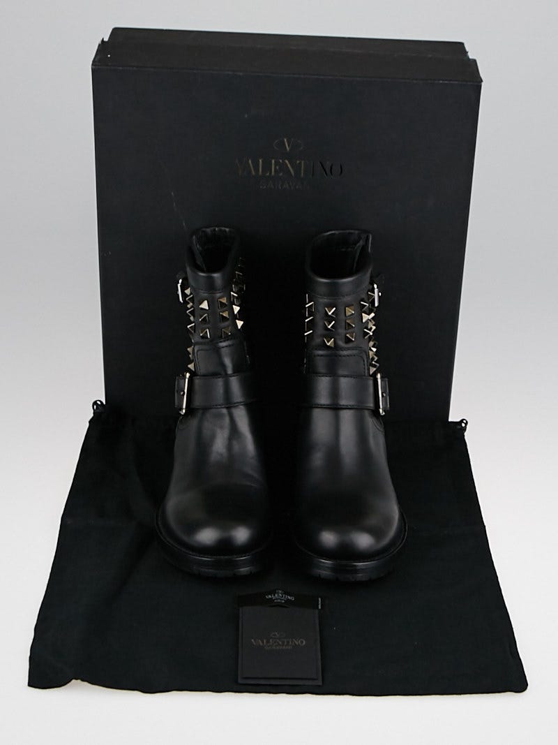Valentino rockstud biker boots on sale