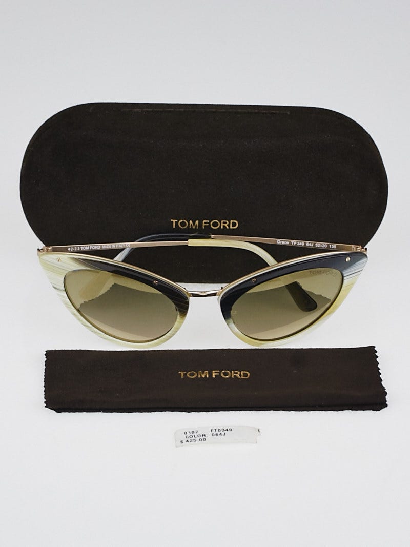 Kwade trouw Consumeren toilet Tom Ford Black and Yellow Cat-Eye Frame Grace Sunglasses - TF349 - Yoogi's  Closet