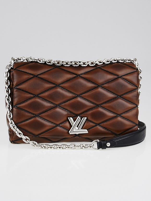 Louis Vuitton Brown Quilted Lambskin Leather GO-14 Malletage MM Bag