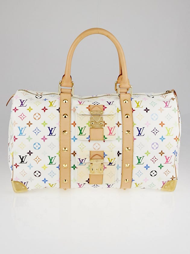 Louis Vuitton White Monogram Multicolore Keepall 45 Bag