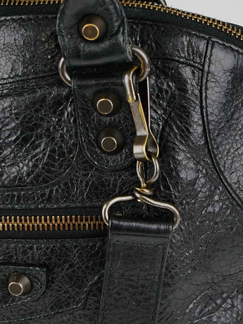 Balenciaga Black Lambskin Leather Mini Bowling Bag | Yoogi's