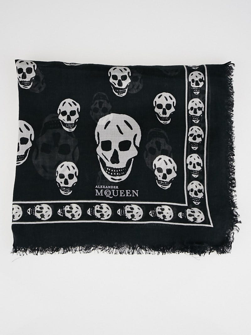Alexander mcqueen white skull scarf store