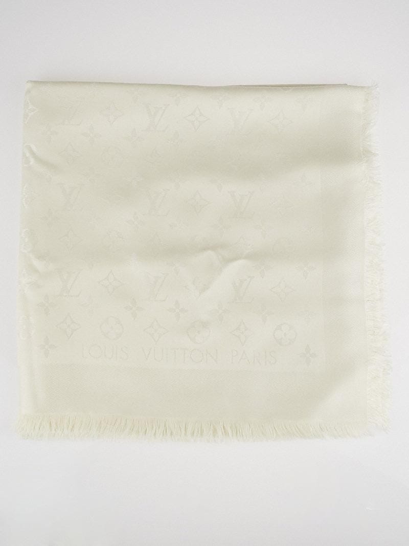 Louis Vuitton Monogram Classic Shawl Ivory Silk