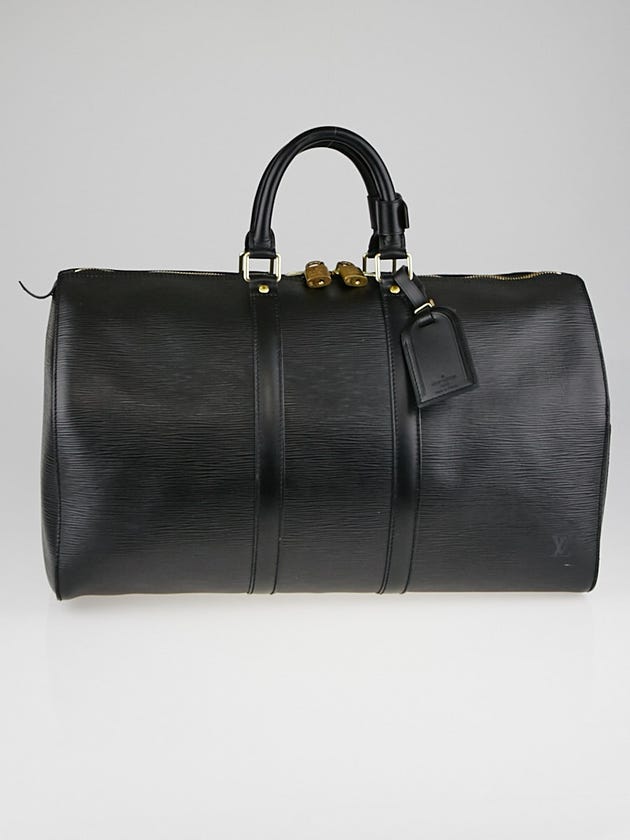 Louis Vuitton Black Epi Leather Keepall 45 Bag