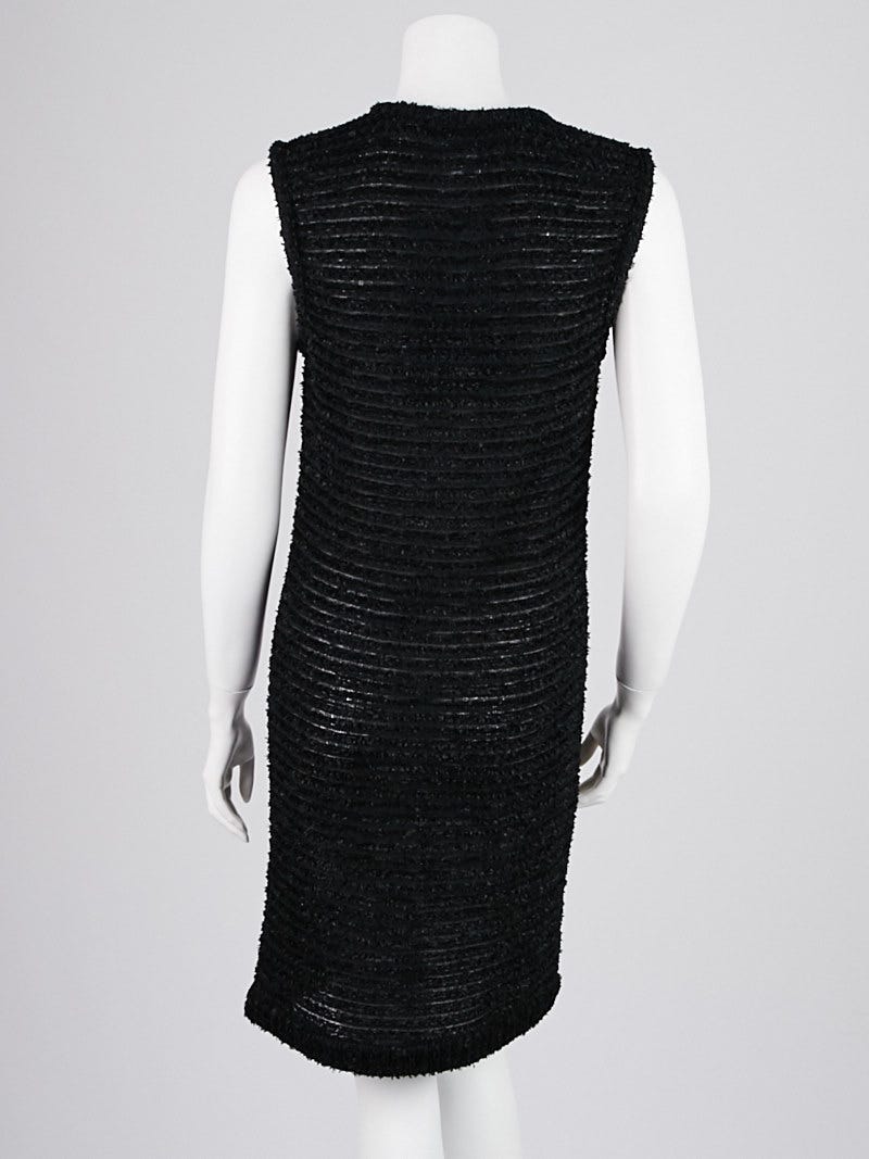 knee length dresses for ladies Chanel Size S/M Black Scalloped Lace Trim Knit mesh detail Dress  Labels  Resale Boutique