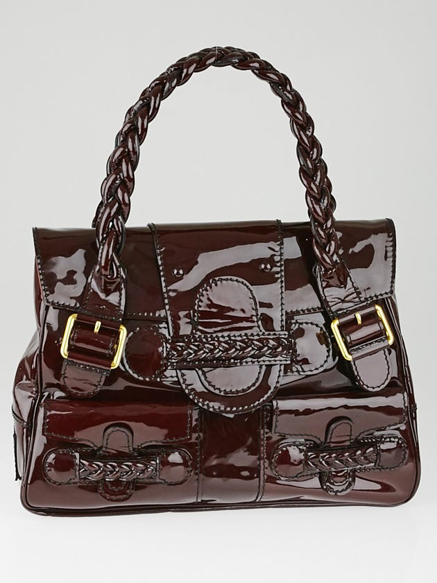 burgundy patent leather backpack Madeleine - Shoulder Bag Short strap length Pierre Cardin Leather Exterior Backpack