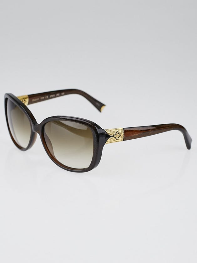 Louis Vuitton Brown Speckling Acetate Frame Heather Strass Sunglasses-Z0456W