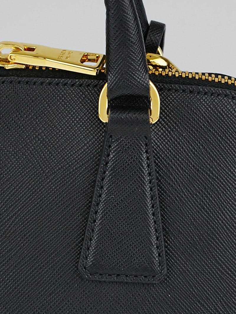 Prada Black Saffiano Lux Leather Mini Promenade Bag 1BA838