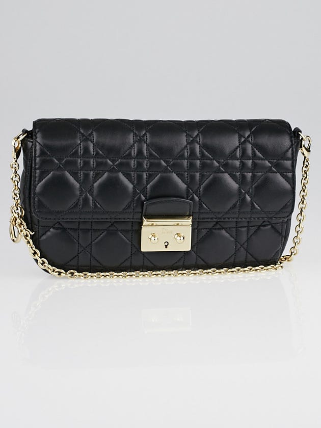 Christian Dior Black Cannage Quilted Lambskin Leather Miss Dior Small Flap Bag