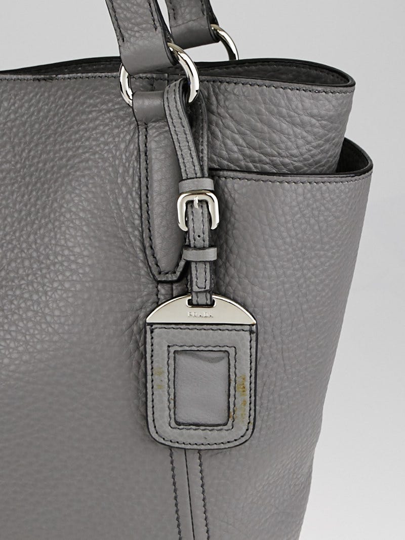Prada Marmo Vitello Daino Leather Double-Pocket Tote Bag BR4970 