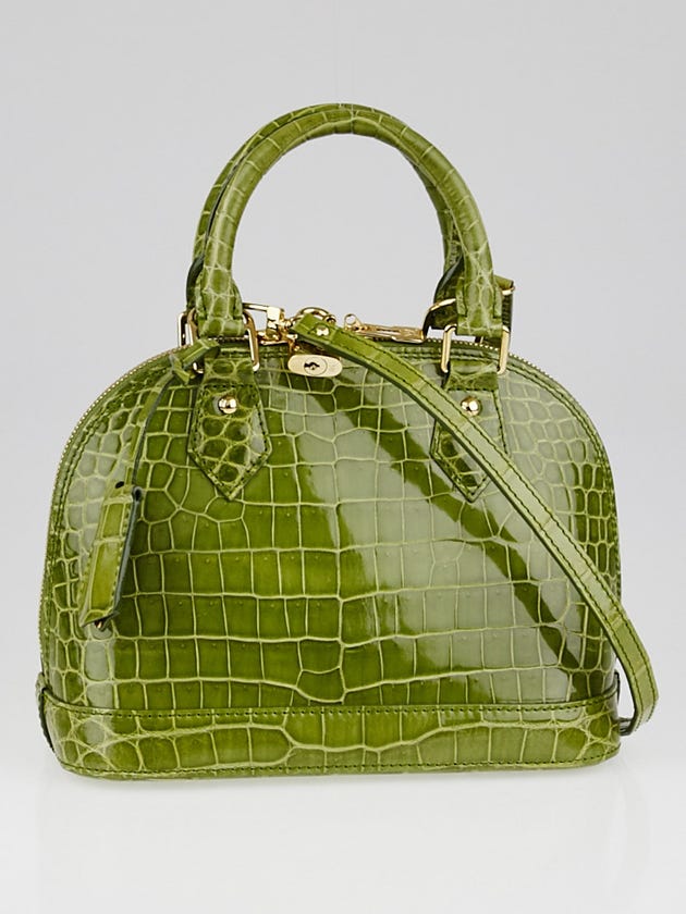 Louis Vuitton Green Crocodile Alma BB Bag