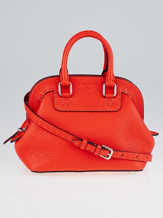 Fendi Red Selliera Leather Mini Adele 1328 Bag 8BN258