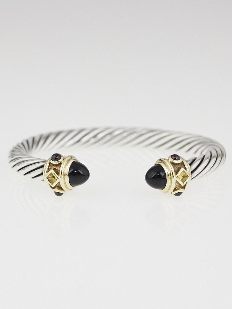 David Yurman 7mm Sterling Silver Cable and Multi Stone Renaissance