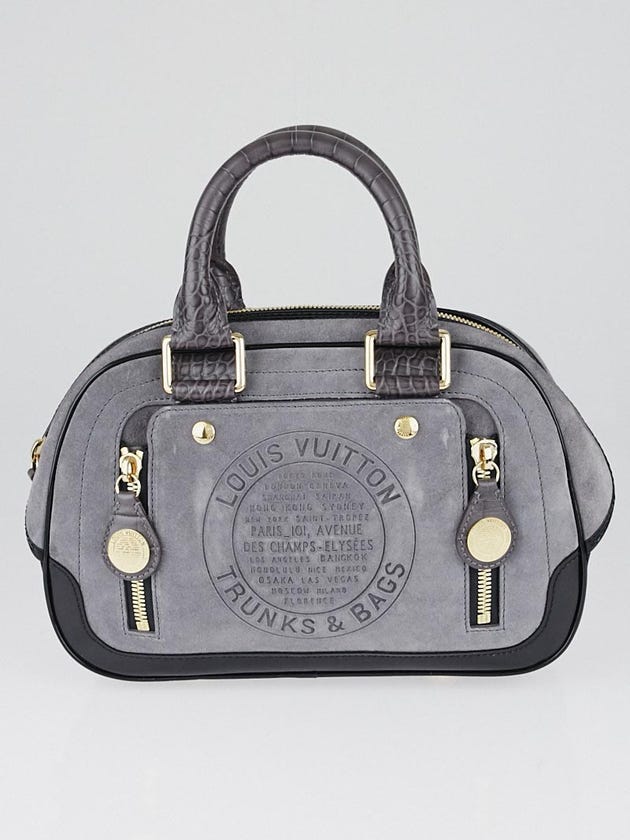 Louis Vuitton Limited Edition Grey Suede Havane Stamped Trunk PM Bag 