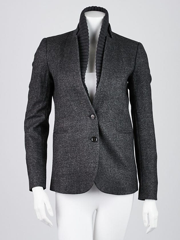 Gucci Grey Wool and Cashmere Blend Blazer Jacket Size 6/40